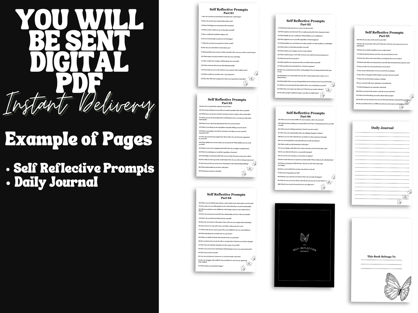 100 Self Reflection Prompts Planner