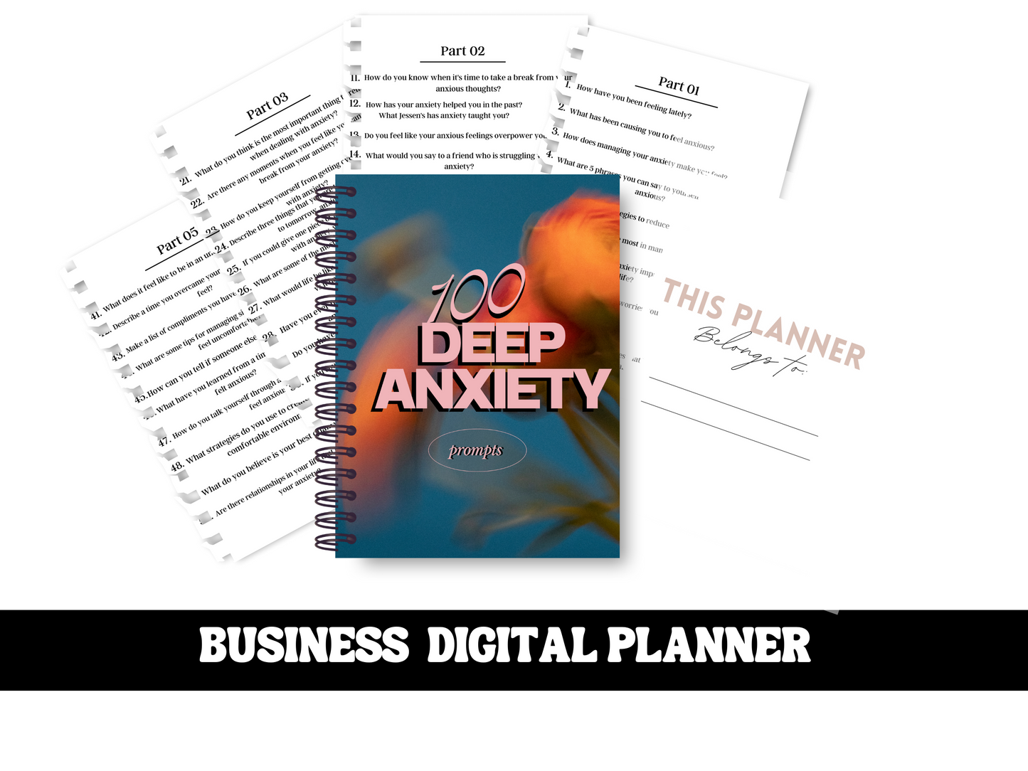 100 Deep Anxiety Prompts Planner